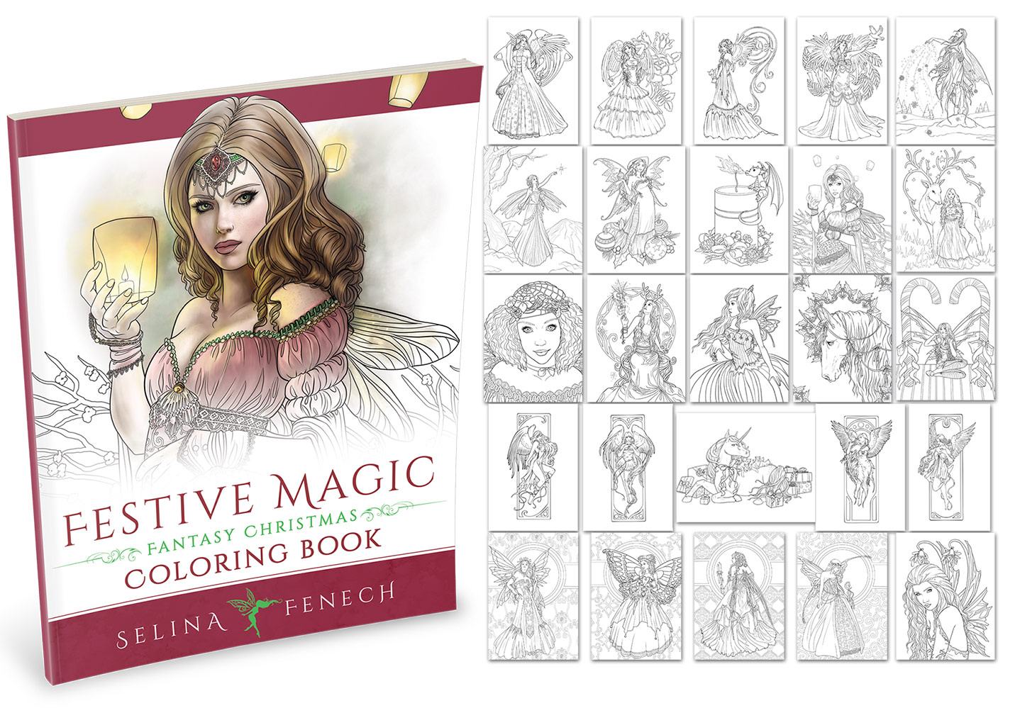 Festive Magic Fantasy Christmas Coloring Book Selina Fenech Artist