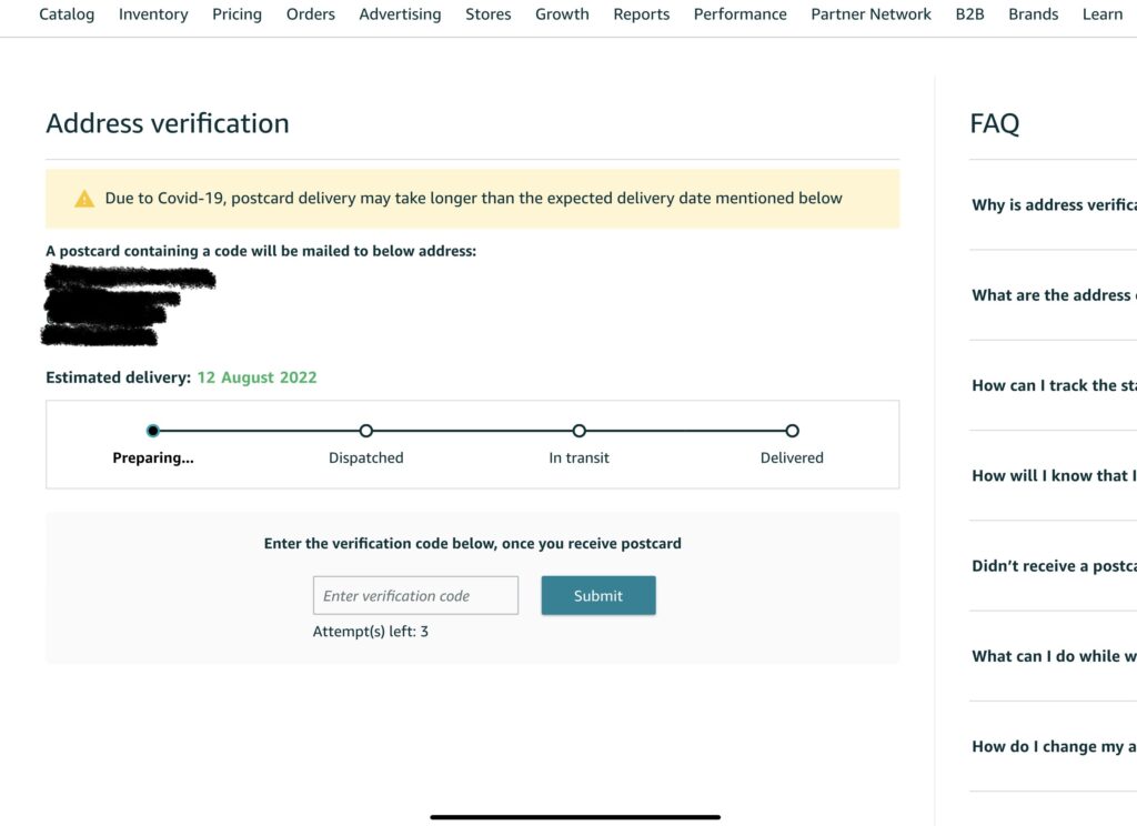 Watch out as Amazon is now verifying US Seller addresses with a postcard! Seller Union