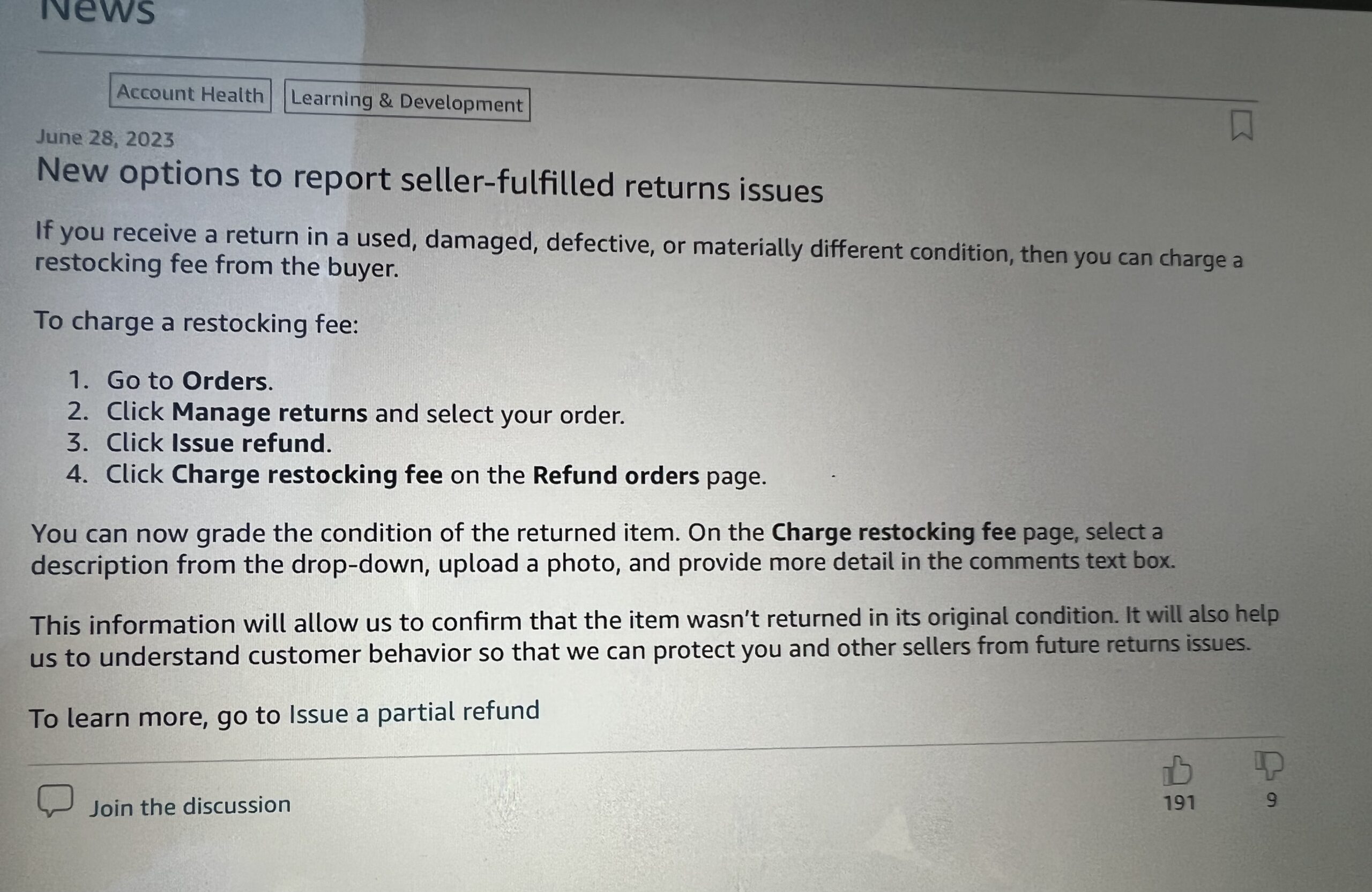 Amazon introduces new options to report issues with customer returns