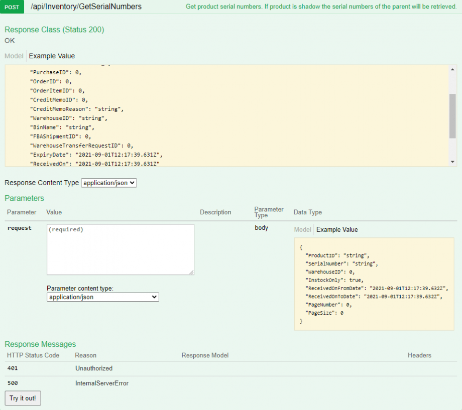 Get Product Serial Numbers - Sellercloud API Docs