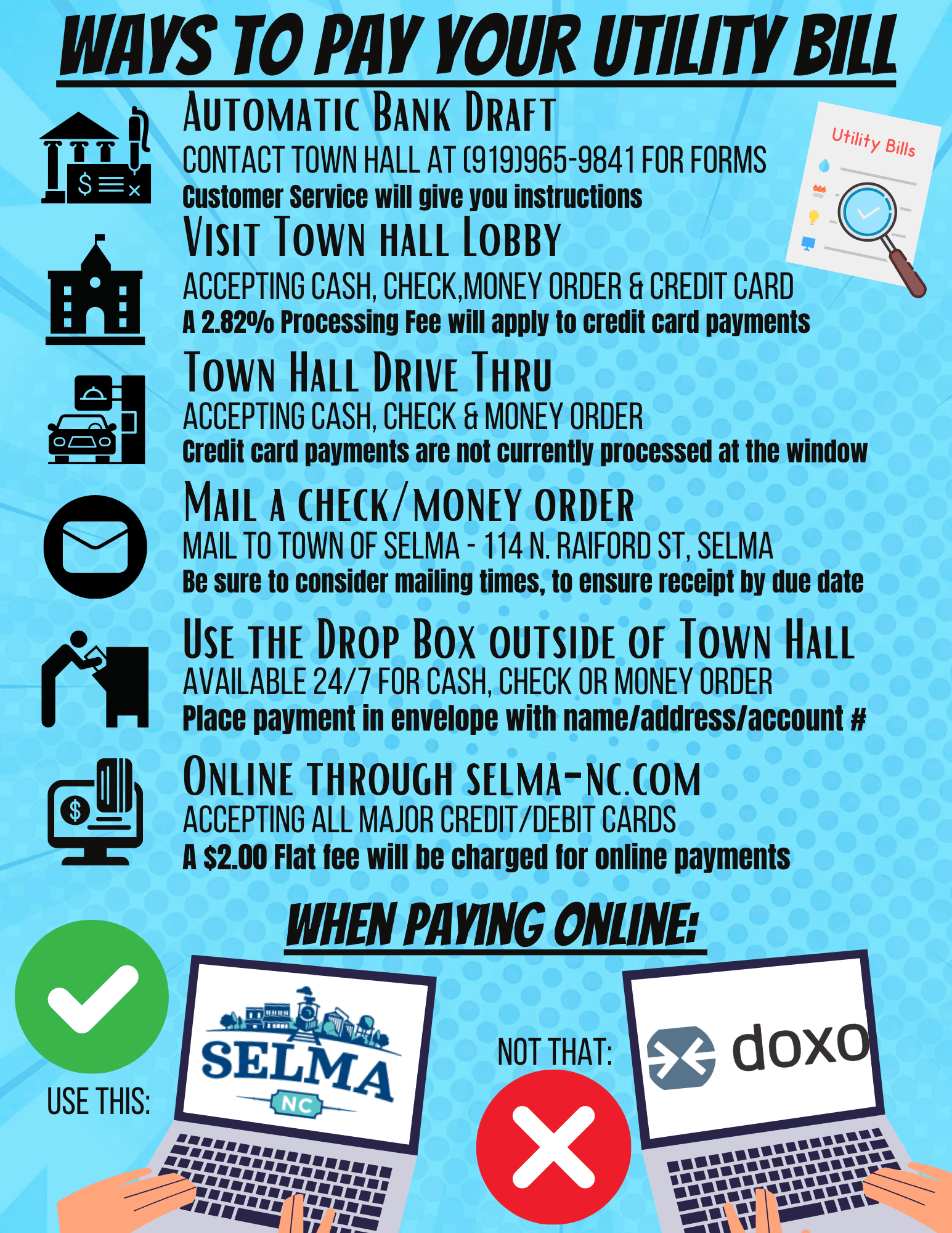 Pay Your Utility Bill Online! Town of Selma