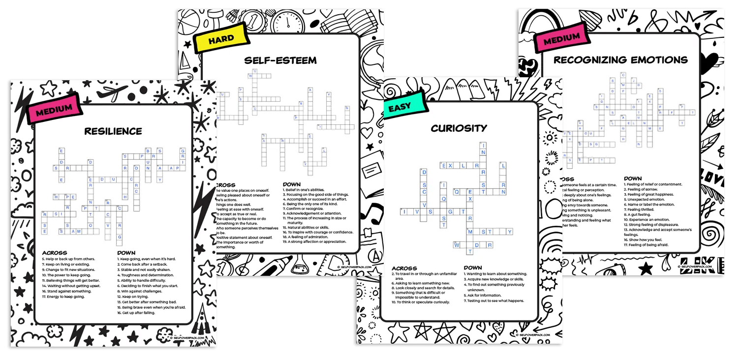 SEL Crossword Puzzles Social Emotional Learning Activities & Lessons