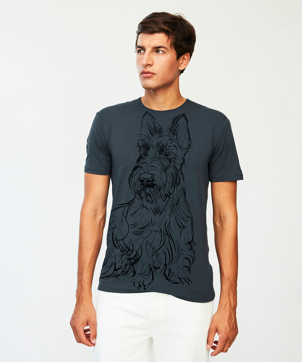 Scottish Terrier storm cloud tshirt MAN Selvastore
