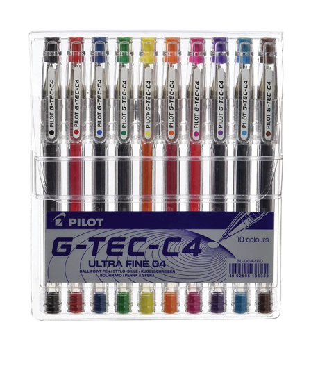 10 PACK Pilot pens, assorted colors 0.4 mm