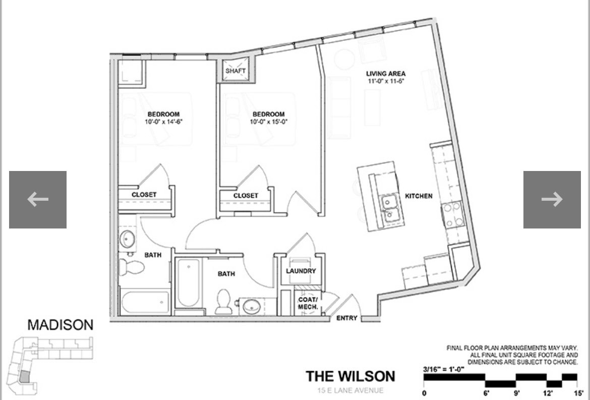Ohio State 2 bed / 2 bath available at Wilson Place! Semester Sublet