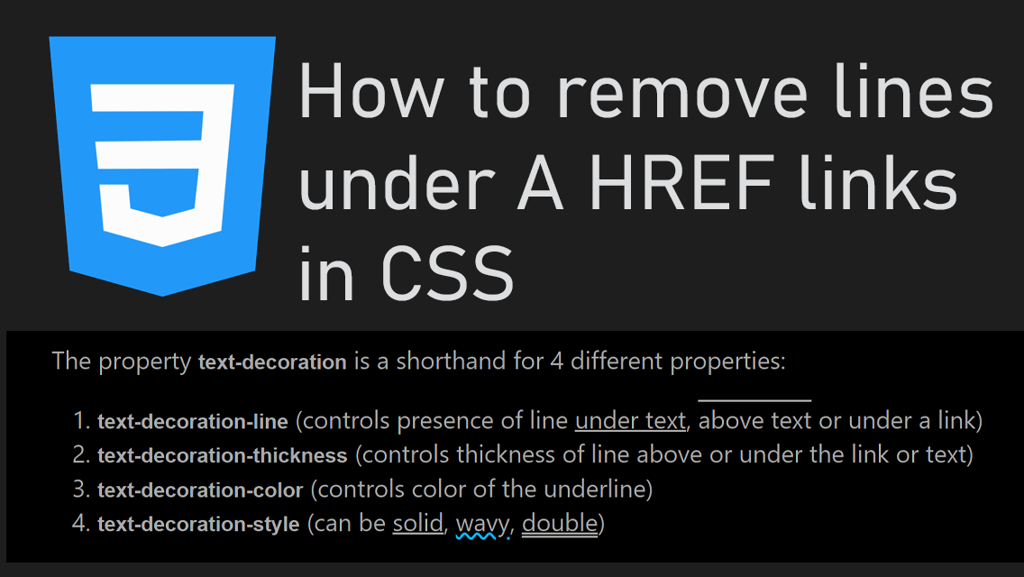 How To Remove Underline From A HREF Link in CSS