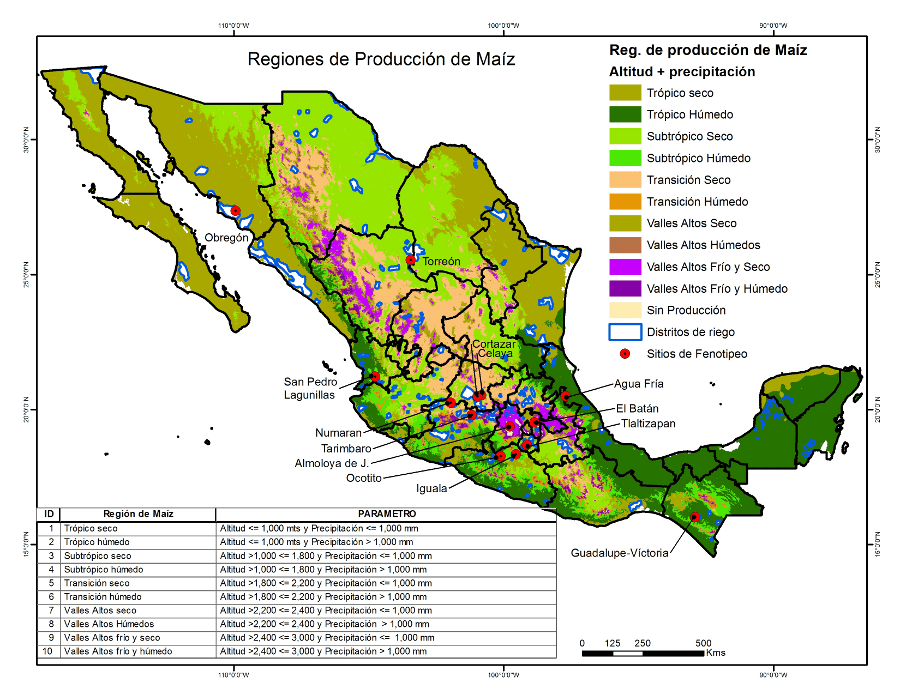 Regiones de producción de maíz en México Unisem