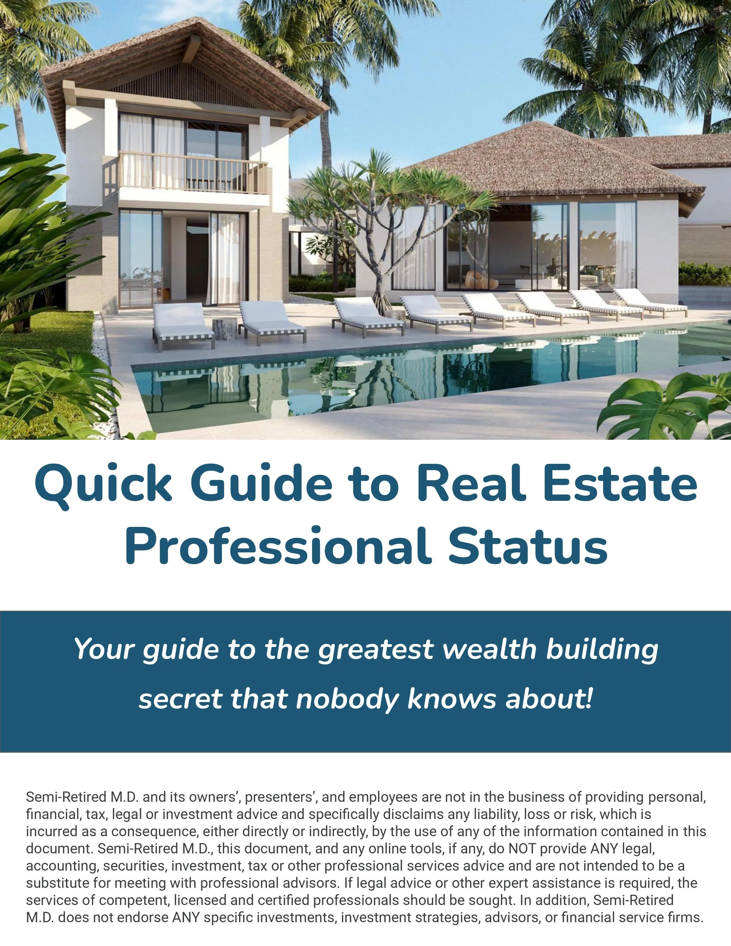 Quick Guide to Real Estate Professional Status SemiRetired MD
