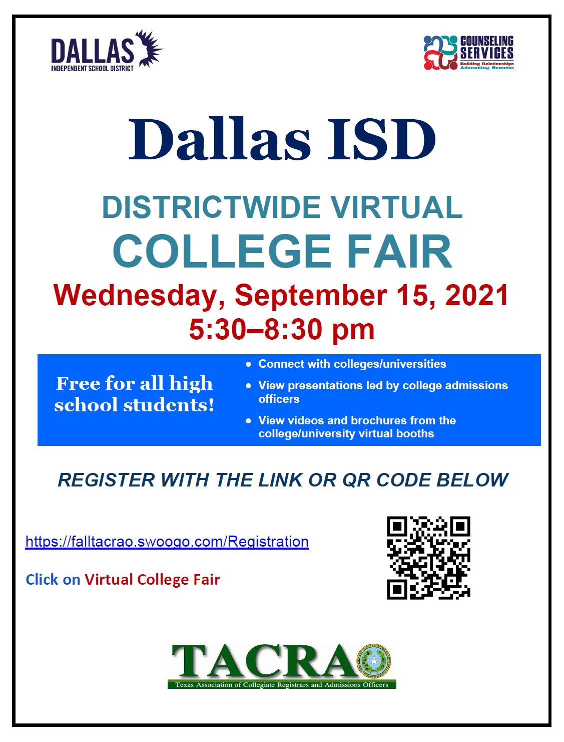 Dallas ISD Districtwide Virtual College Fair THE NUCLEUS