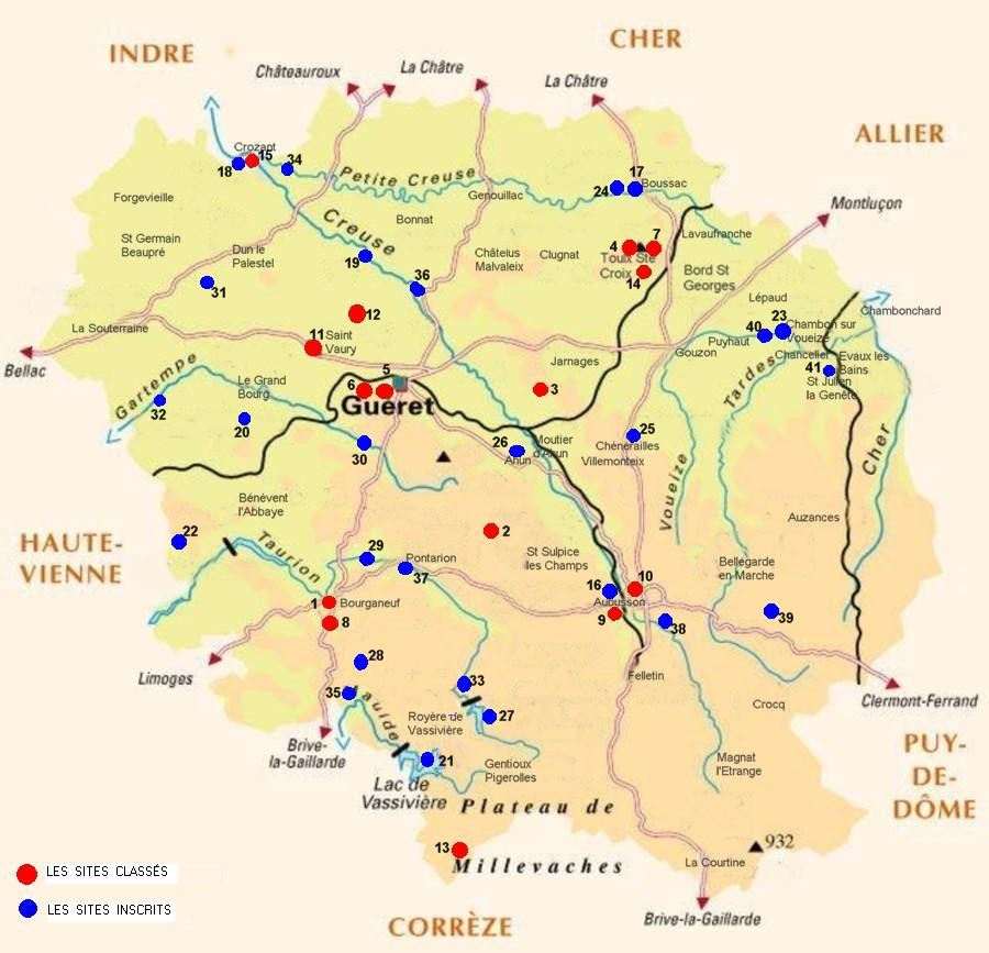 Les Points Douloureux De La Carte De La Creuse Michelin GEOGRAPHIECREUSE