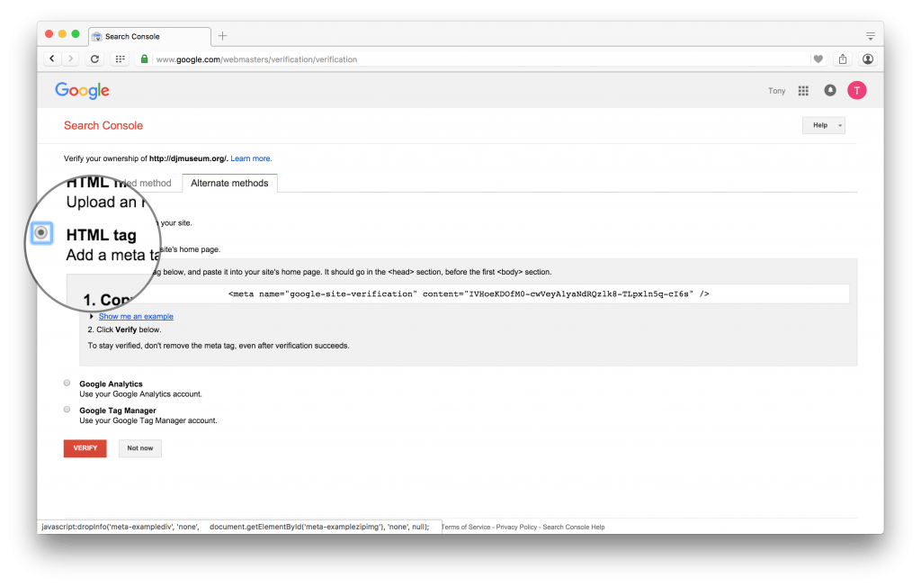 Verify sites with All in One SEO Pack and master Tools