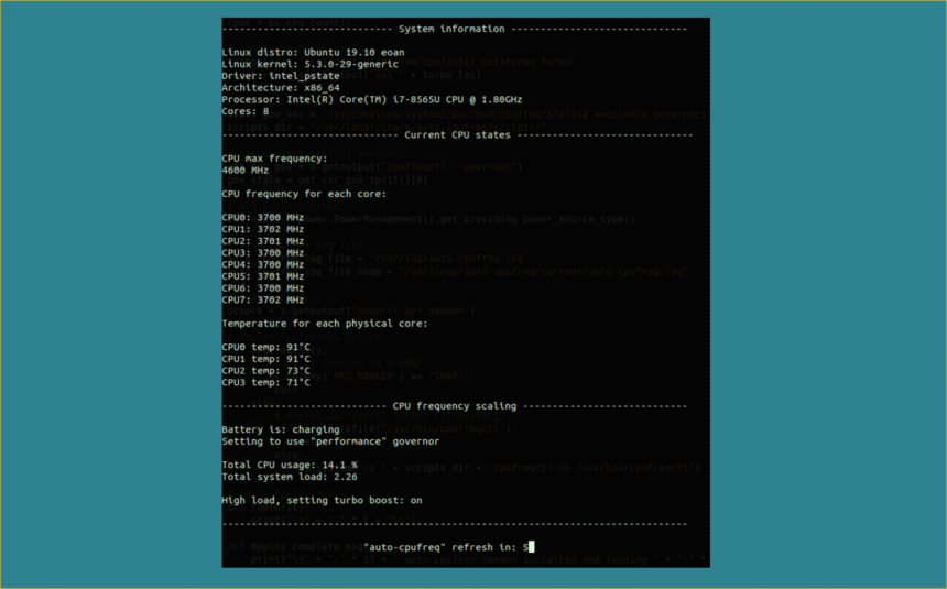Como instalar o AutoCPUFreq, um otimizador de energia, no Ubuntu
