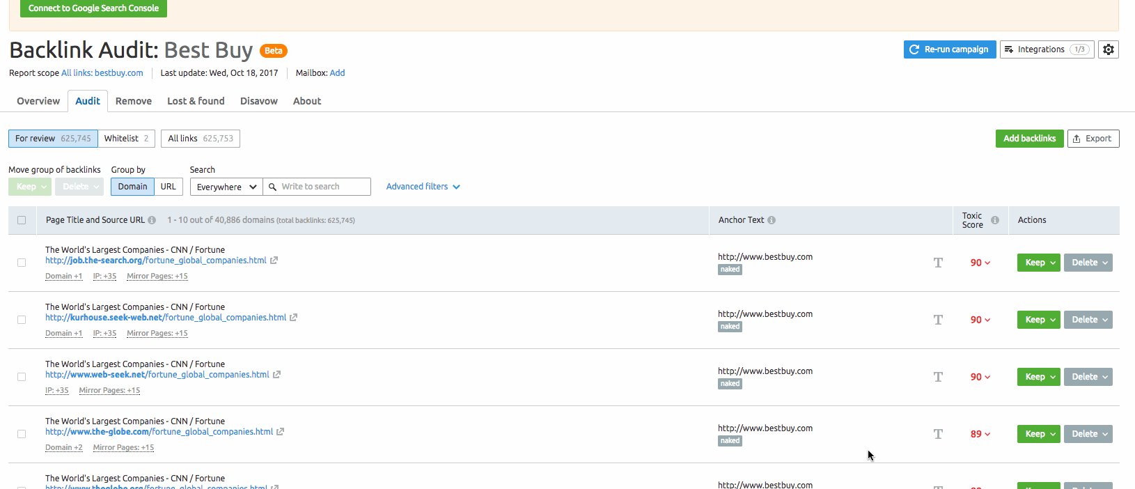 SEMrush Manual Backlink Audit Audit Report manual Reports and Tools SEMrush Knowledge