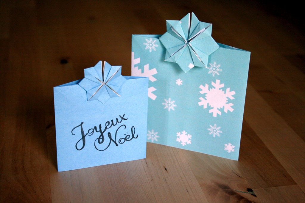 Faire une carte de voeux en origami Noël Européen 2019