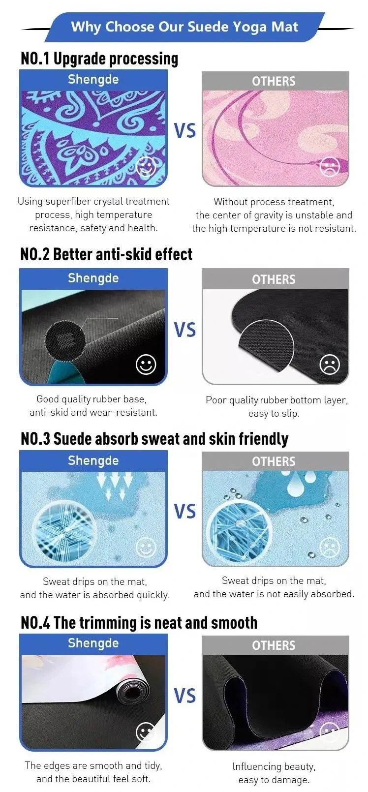 135cm Big Size Suede+Rubber Yoga Mat Professional Yoga Products Supplier