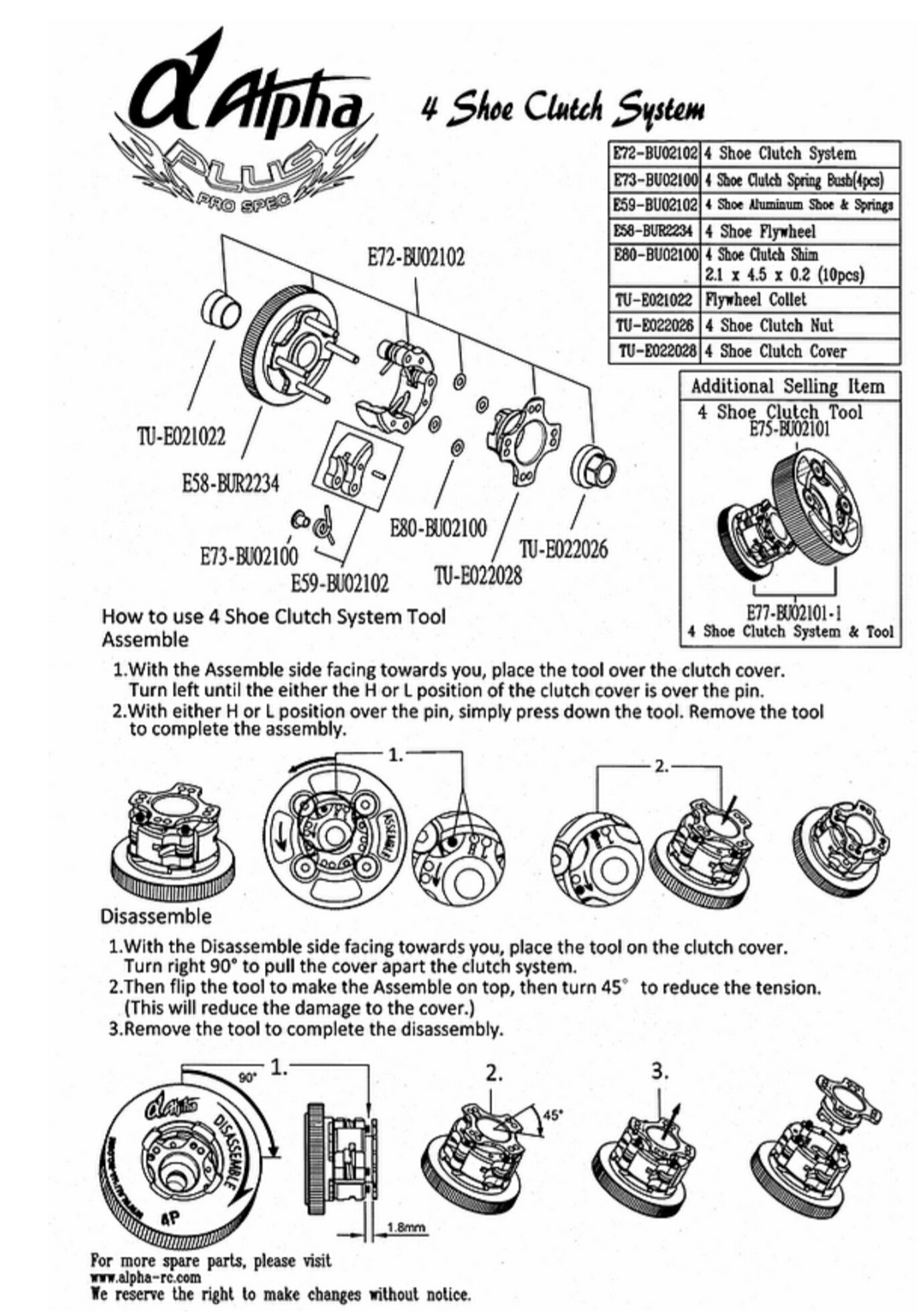 Send ITRC ALPHA 4SHOE CLUTCH AND CLUTCH TOOL