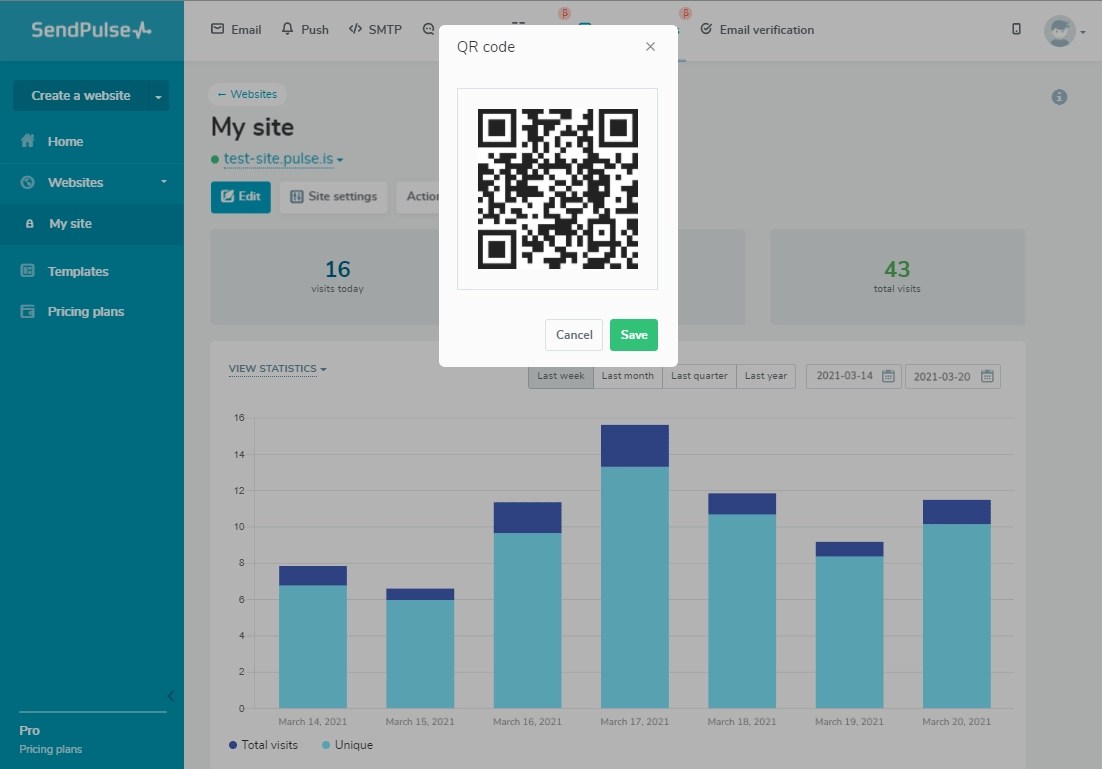 How to Create a QR Code for Your site Link SendPulse