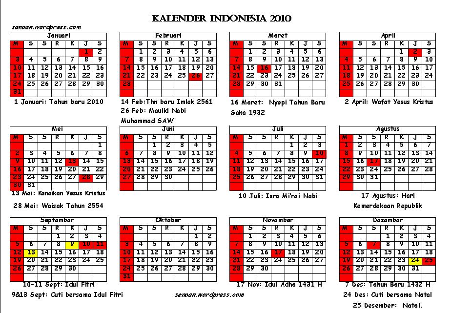Kalender 2010 Senoan