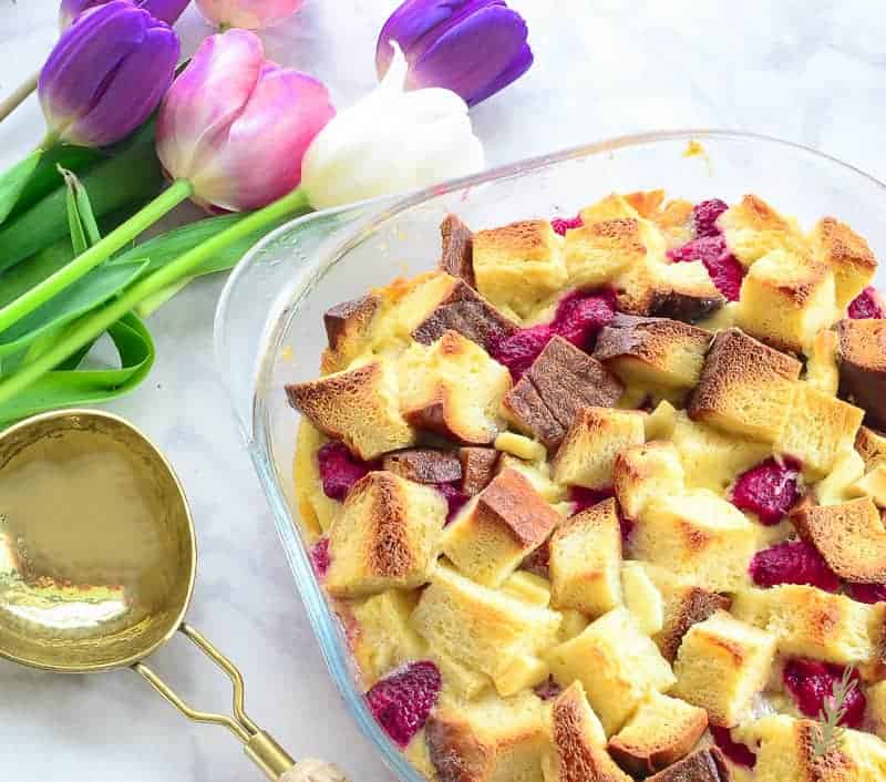 Raspberry White Chocolate Bread Pudding Recipe