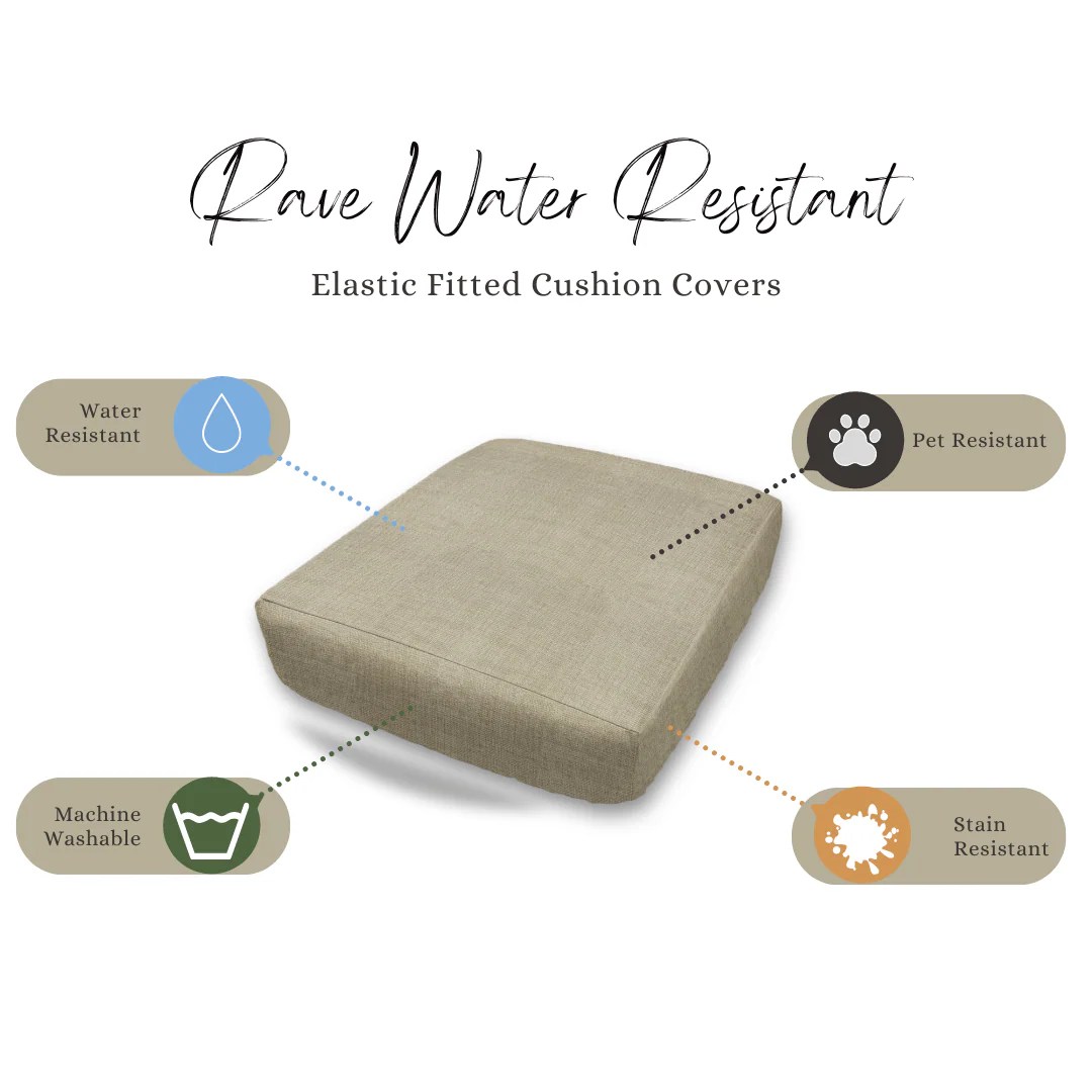 All Custom Elastic Fitted Cushion Covers Water Resistant, Cotton, Up