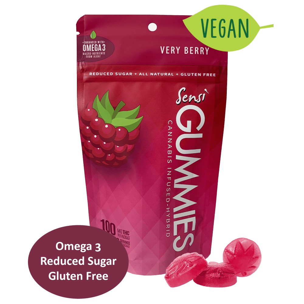 1 Healthy THC Vegan Gummies Sensi Gummies Very Berry 100mg