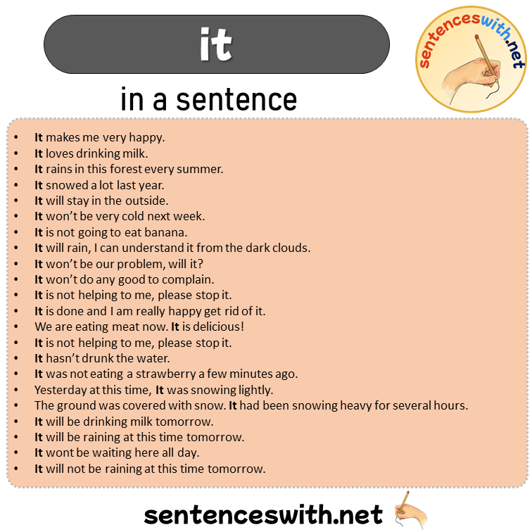 Sentences of it in English Archives