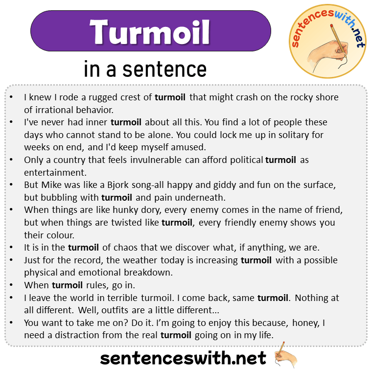 Turmoil in a Sentence, Sentences of Turmoil in English