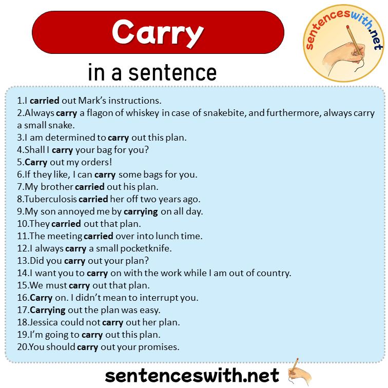 Carry in a Sentence, Sentences of Carry in English