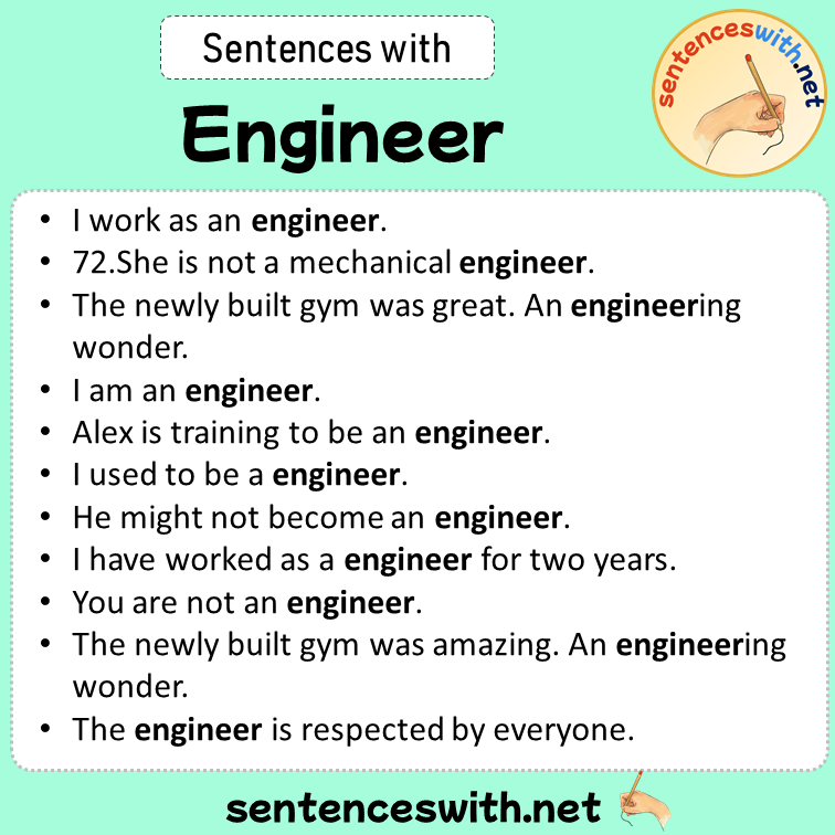 Sentences with Engineer, Sentences about Engineer in English
