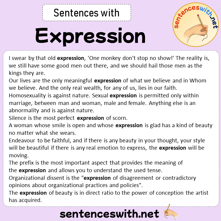 Sentences with Expression, Sentences about Expression in English