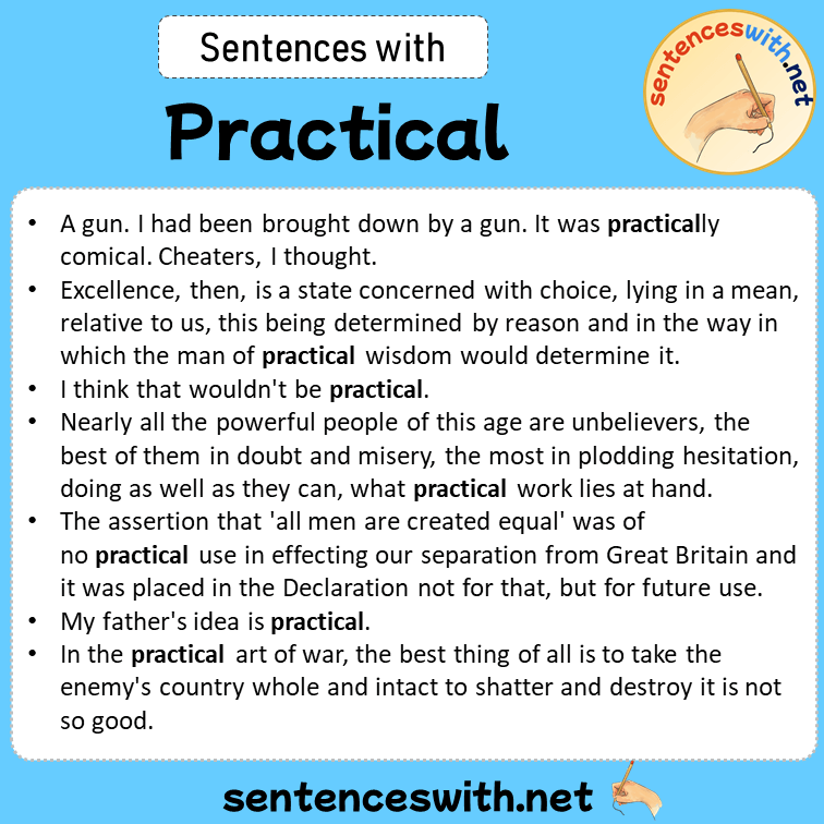Sentences with Practical, Sentences about Practical in English