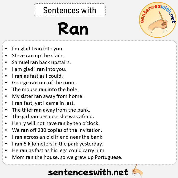 Sentences with Ran, Sentences about Ran