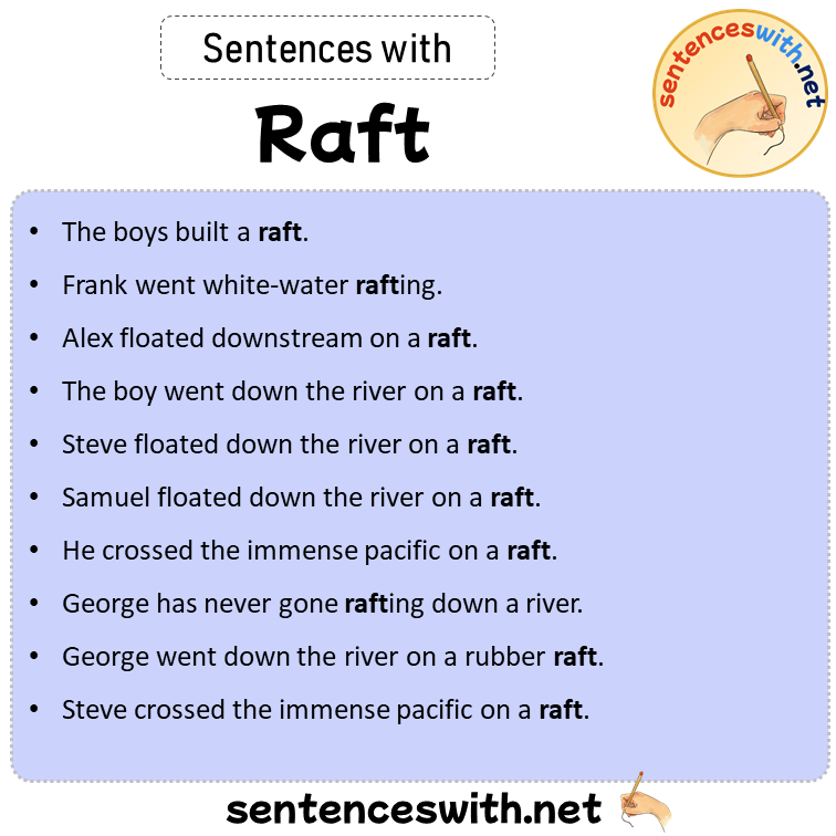 Sentences with Raft, Sentences about Raft