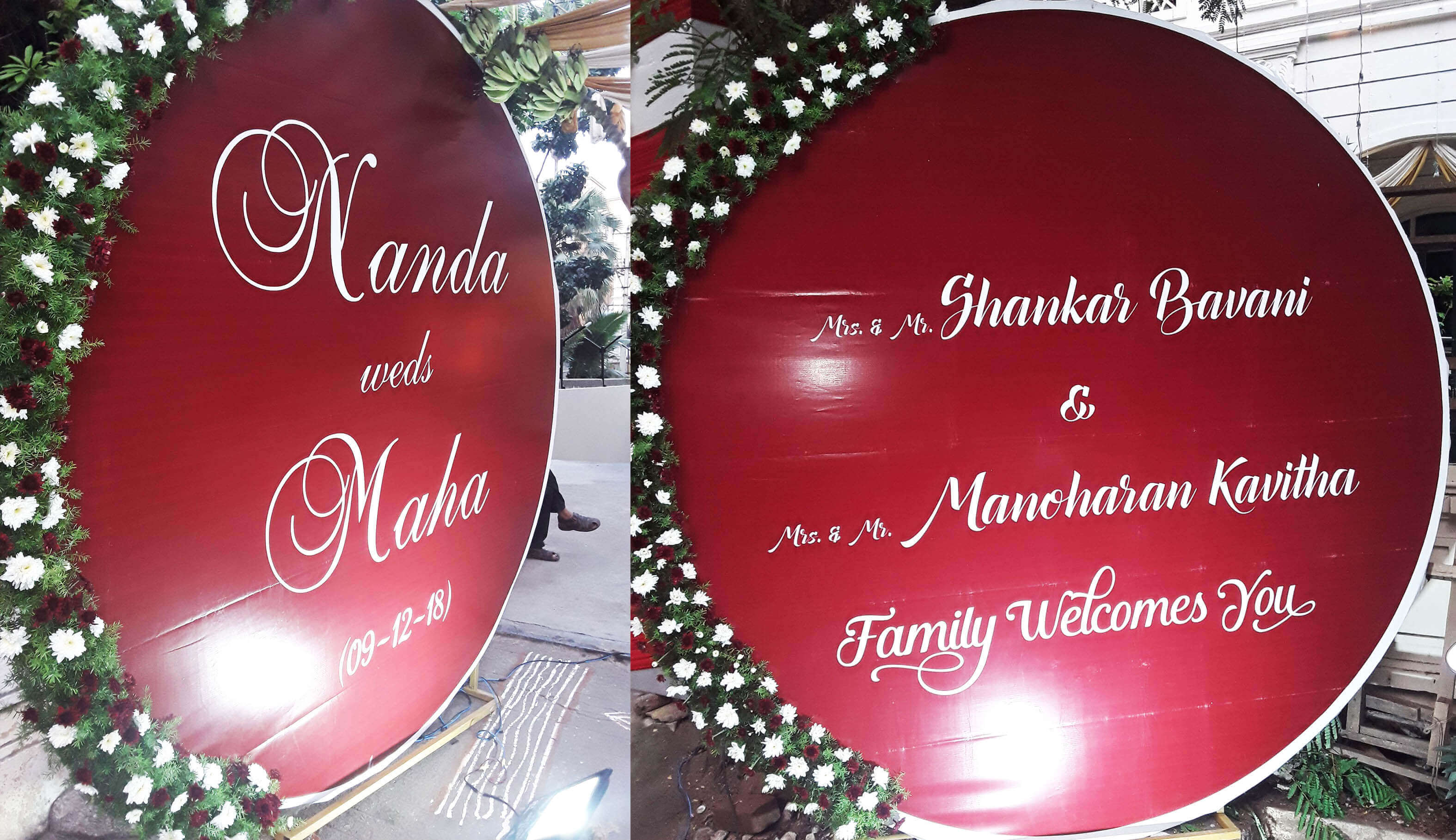 Family/Name Board Wedding & Reception Decorators in Chennai Best