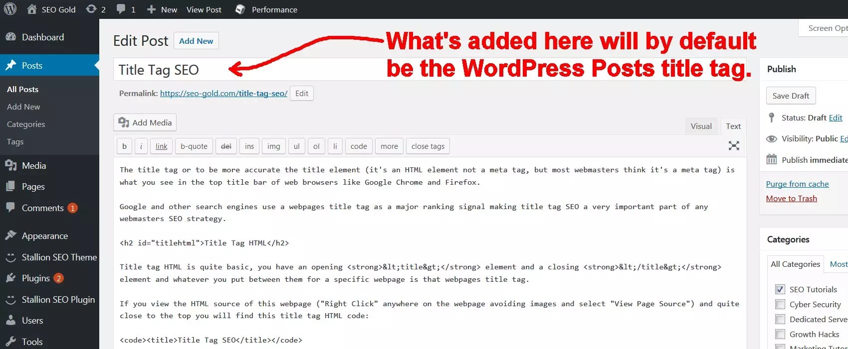 WordPress Posts Title Tag