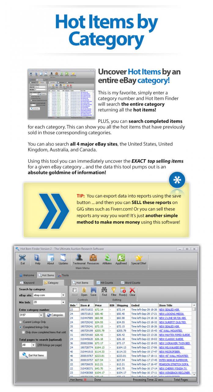 [GET] EBAY Hot Items Finder Ultimate Auction Research Software Free