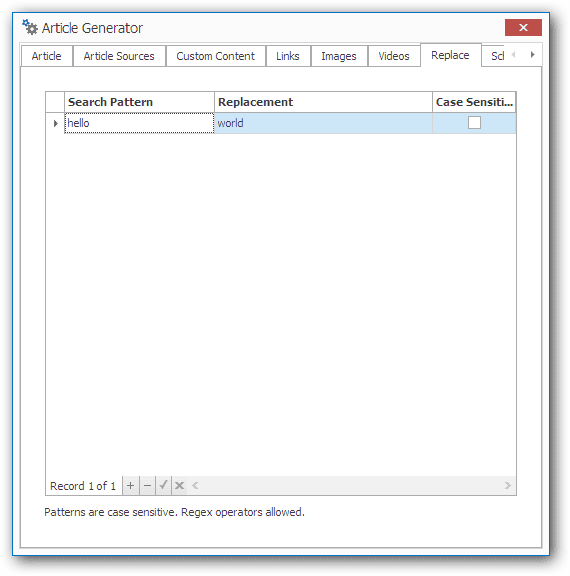 Regex find and replace after creating an article SEO Content Machine