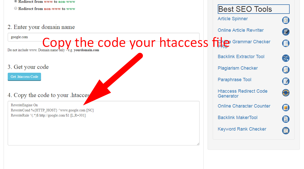 Htaccess Redirect Code Generator Htaccess Redirect Generator SEO