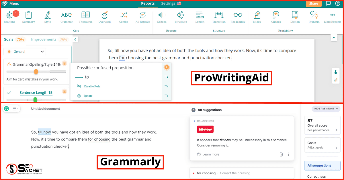 ProWritingAid Vs Grammarly [2024] Which Is The Best Tool?