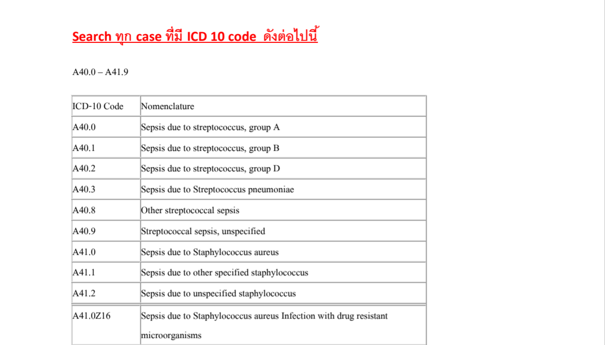 search case ICD 10 code sepsis SEPSiSEASY