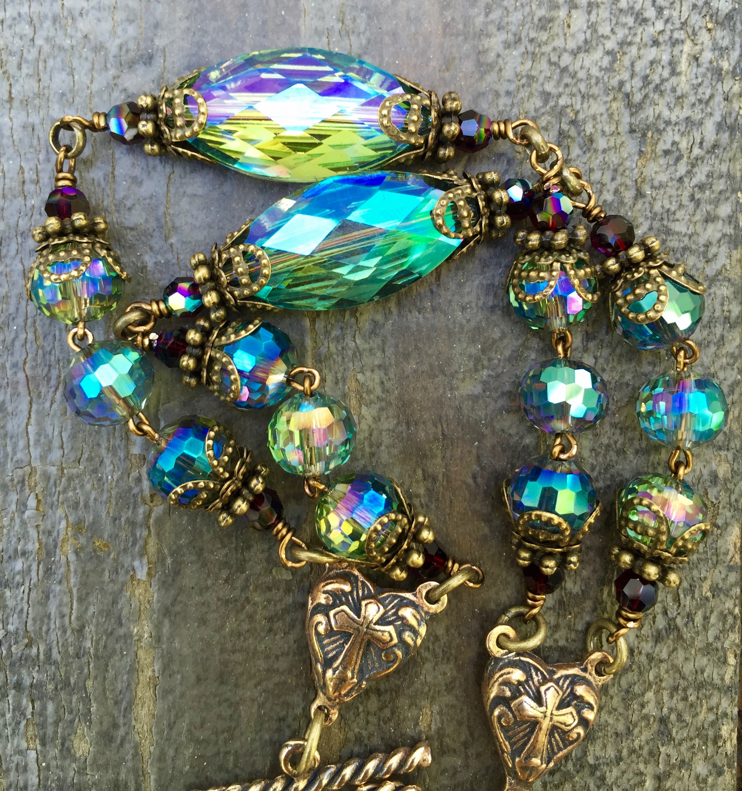 Aqua Exotic Asian Crystal Bracelet 8mm Seraphym Designs
