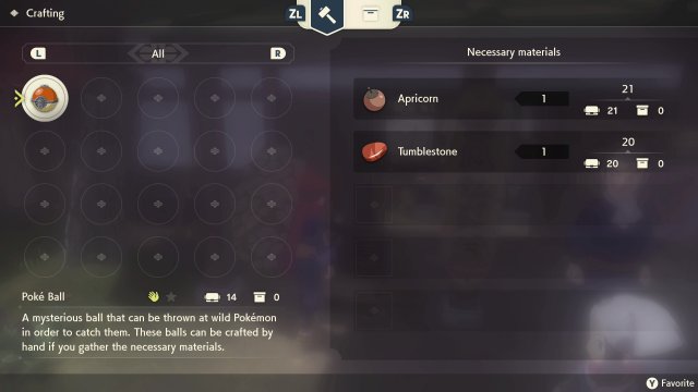Pokémon Legends Arceus Crafting