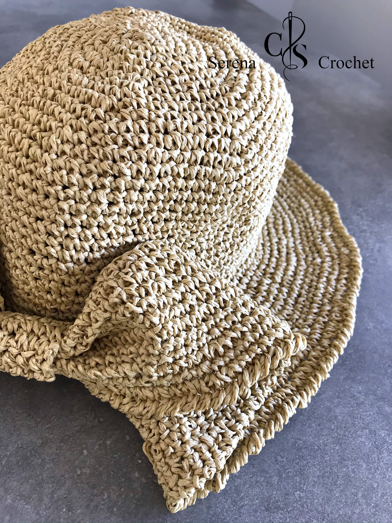 Chapeau d'été crochet au fil Raphia avec amour Serena Crochet