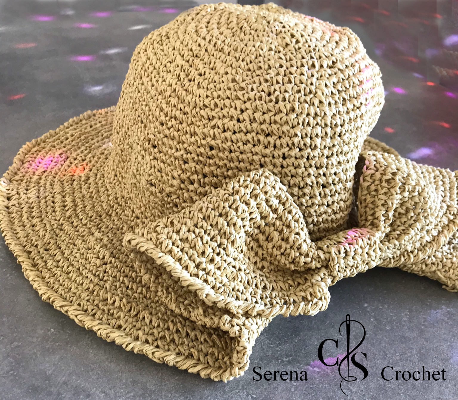 Chapeau d'été crochet au fil Raphia avec amour Serena Crochet