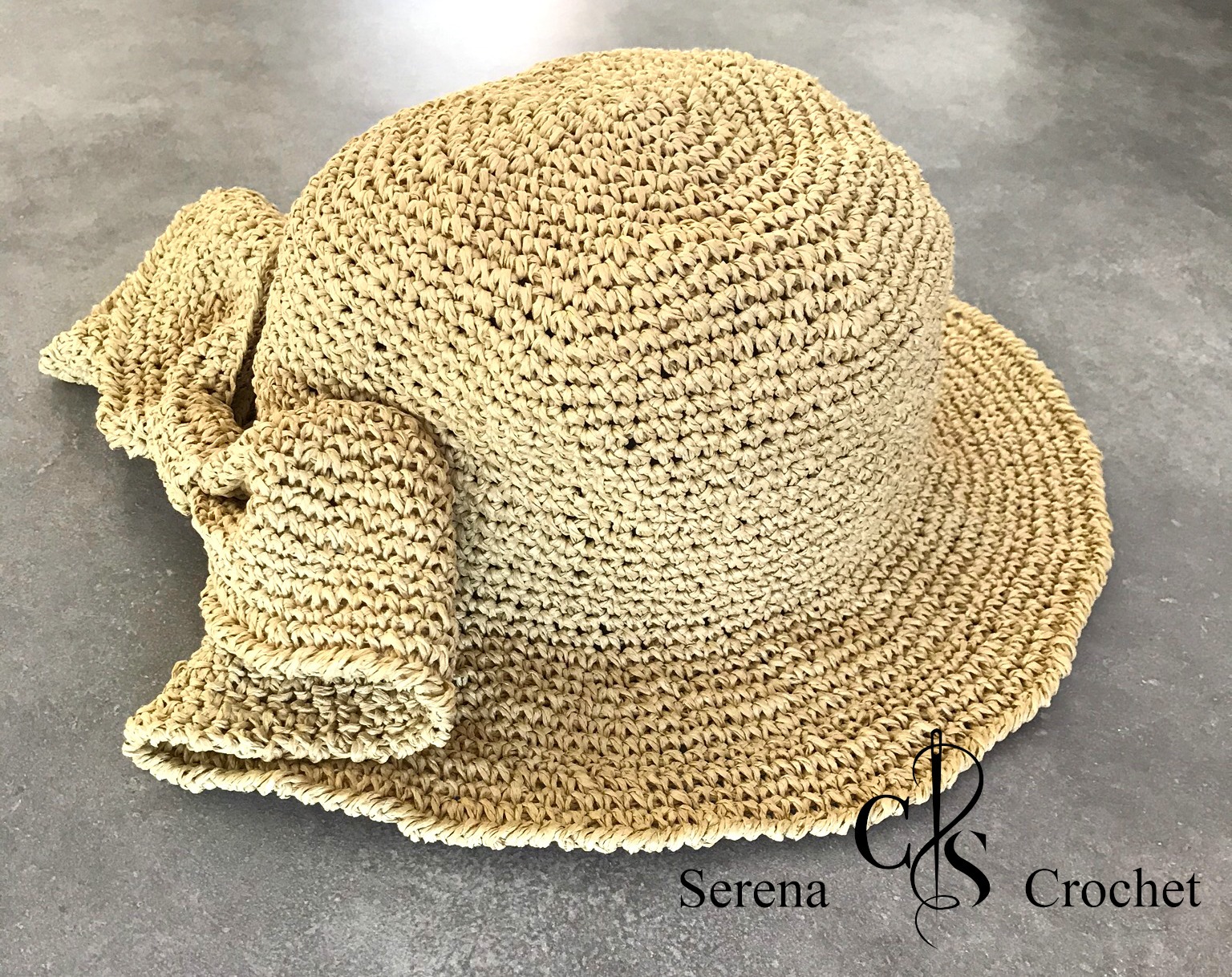 Chapeau d'été crochet au fil Raphia avec amour Serena Crochet