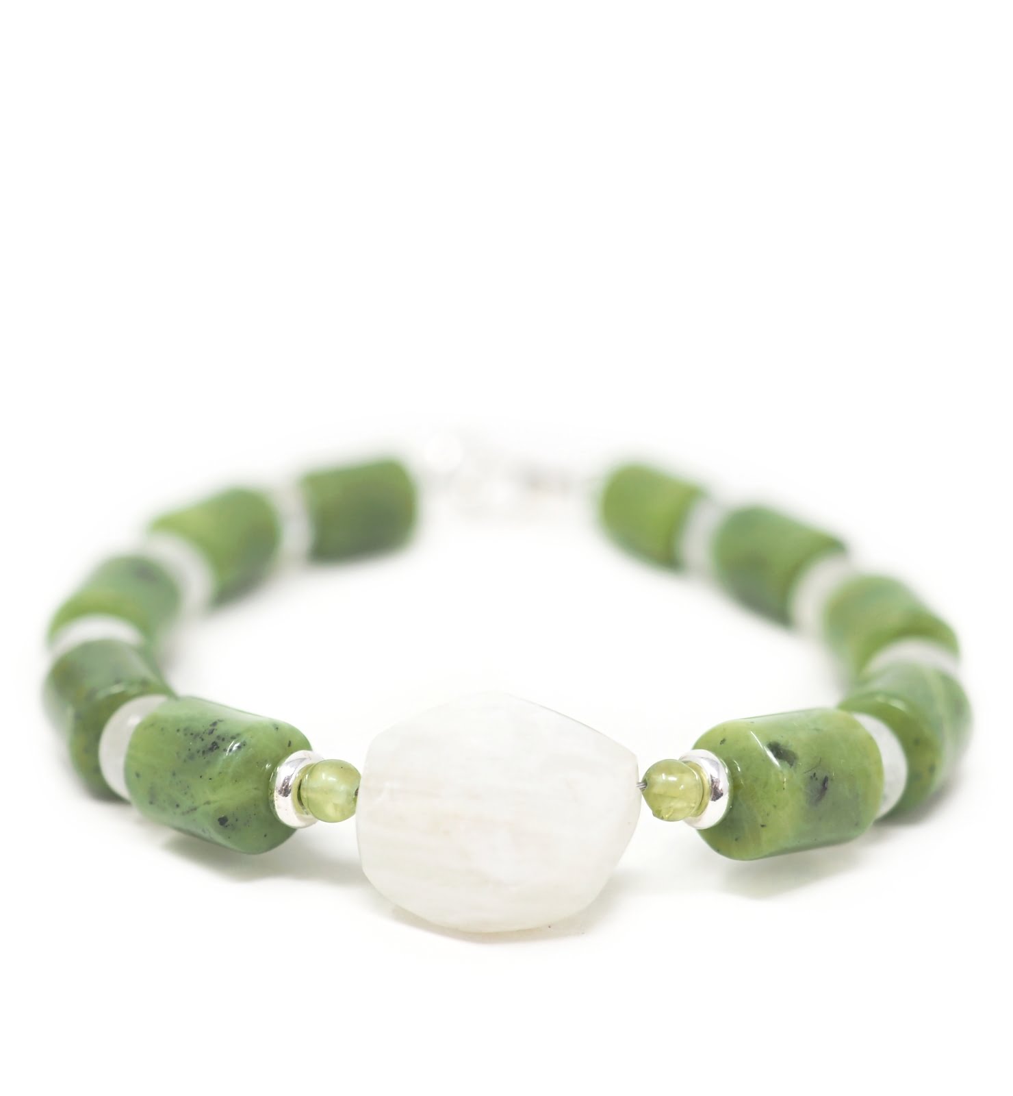 Jade Néphrite & Pierre de Lune Bracelet Nyra Serendaliya