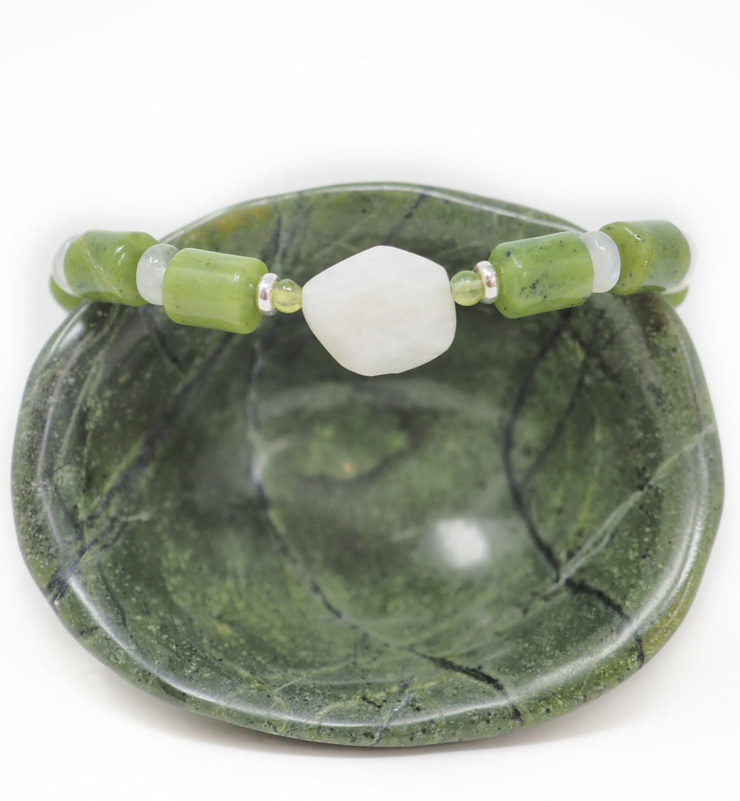 Jade Néphrite & Pierre de Lune Bracelet Nyra Serendaliya