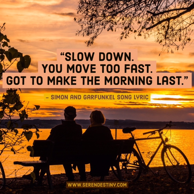 Day Right Quote 46 Slow Down. You Move Too Fast.