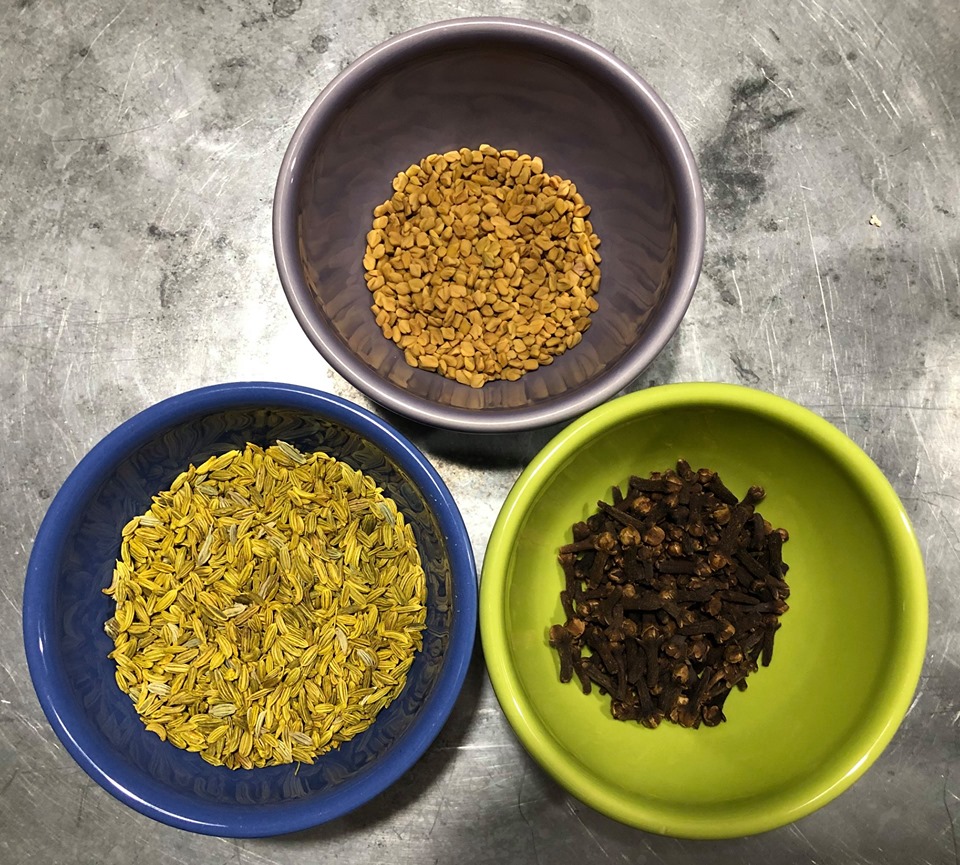 Roasting seeds for curry powder Serendib Kitchen