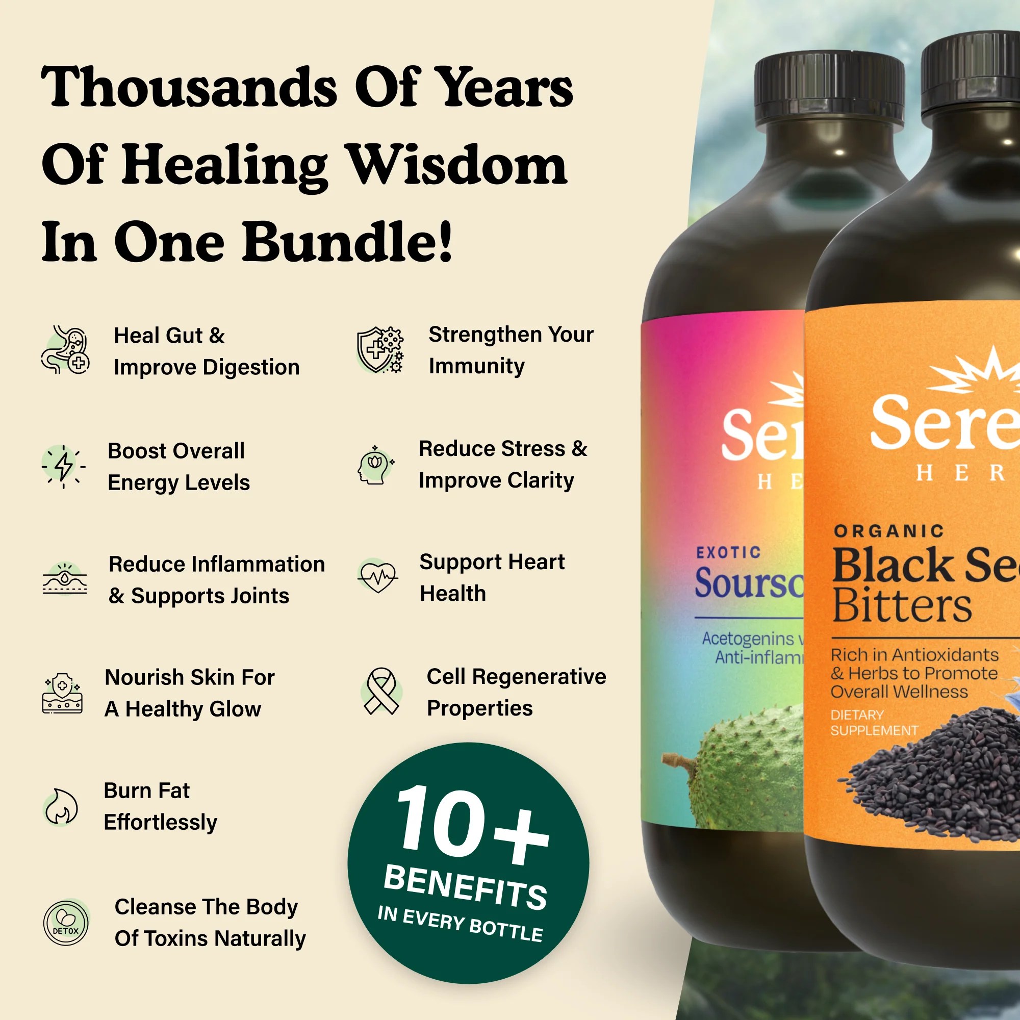 Soursop Bitters & Black Seed Bitters Bundle Serene Herbs